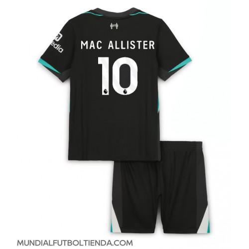 Camiseta Liverpool Alexis Mac Allister #10 Segunda Equipación Replica 2024-25 para niños mangas cortas (+ Pantalones cortos)